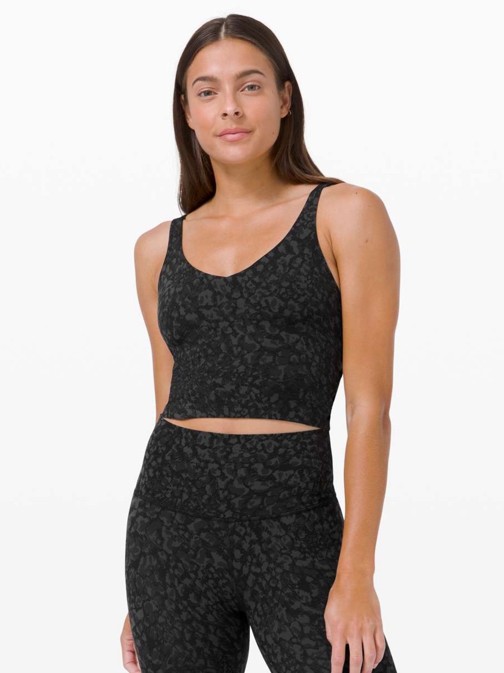 Lululemon Align Tank Top - Leopard Camo Deep Coal Multi - size 12